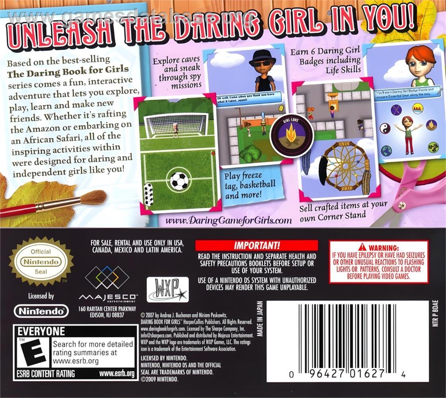 Daring Game For Girls, The - Nintendo DS - Artwork - Box Back