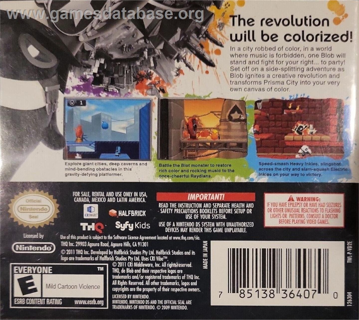 De Blob 2 - Nintendo DS - Artwork - Box Back