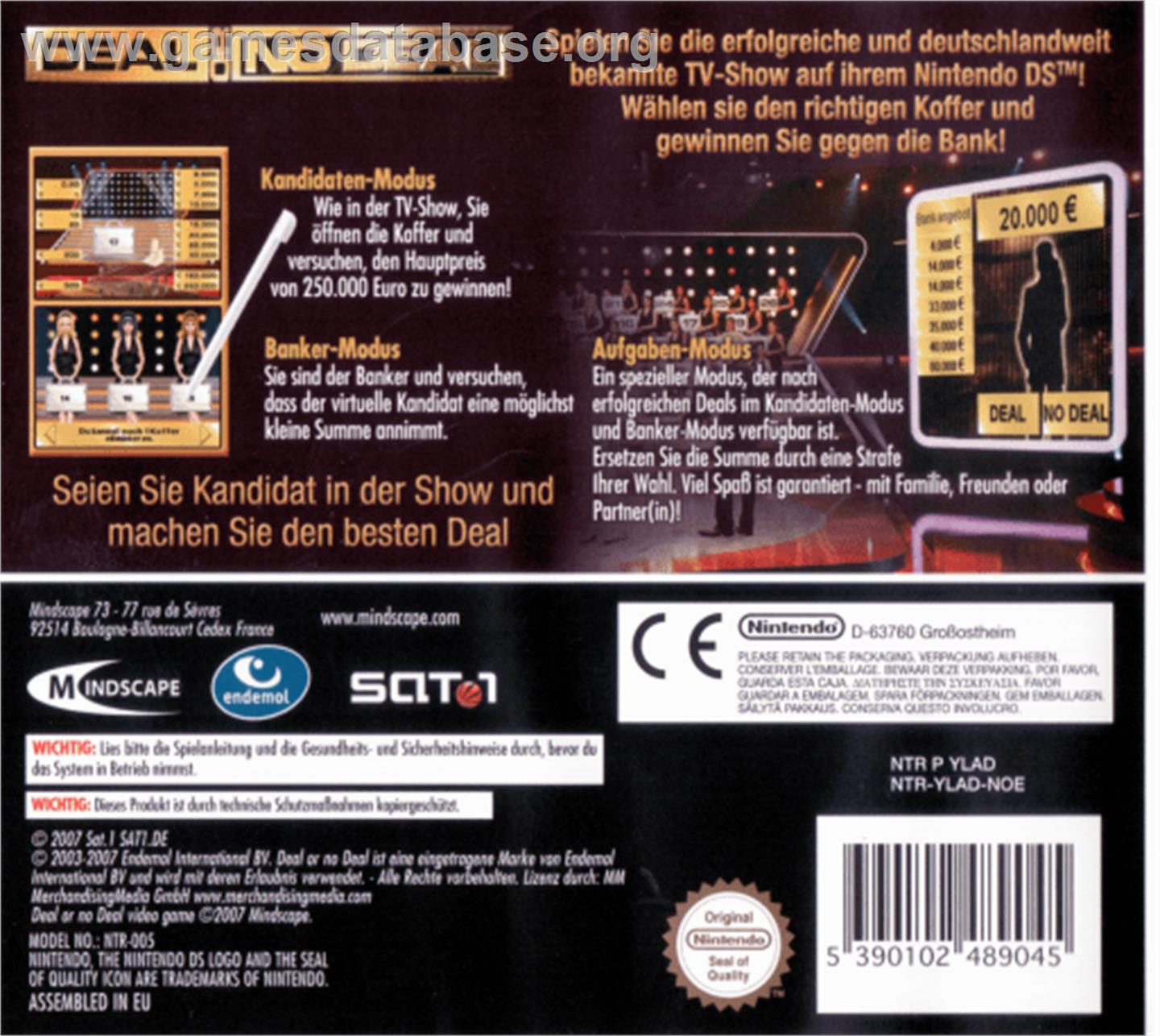 Deal or No Deal - Nintendo DS - Artwork - Box Back