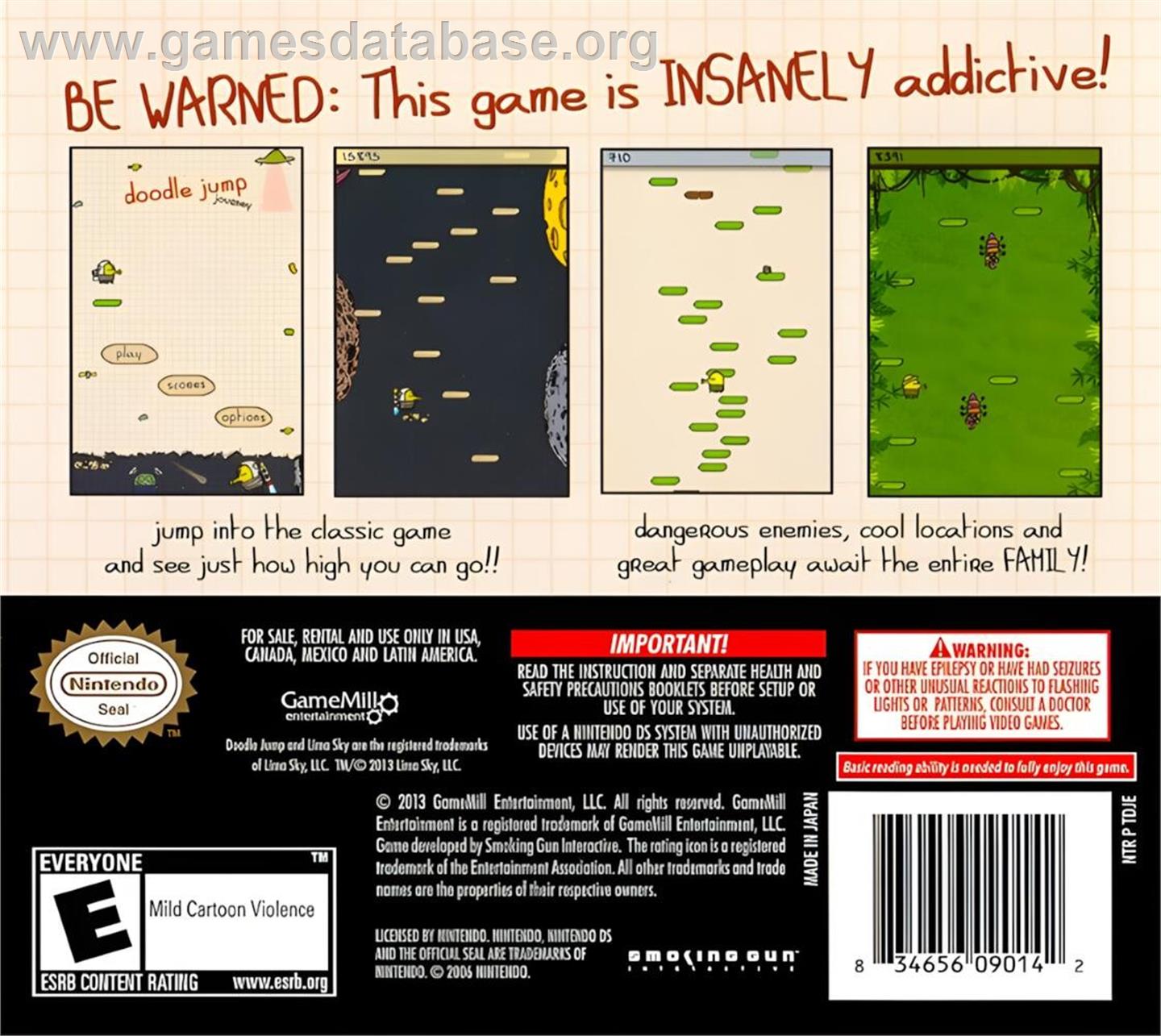 Doodle Jump Journey - Nintendo DS - Artwork - Box Back