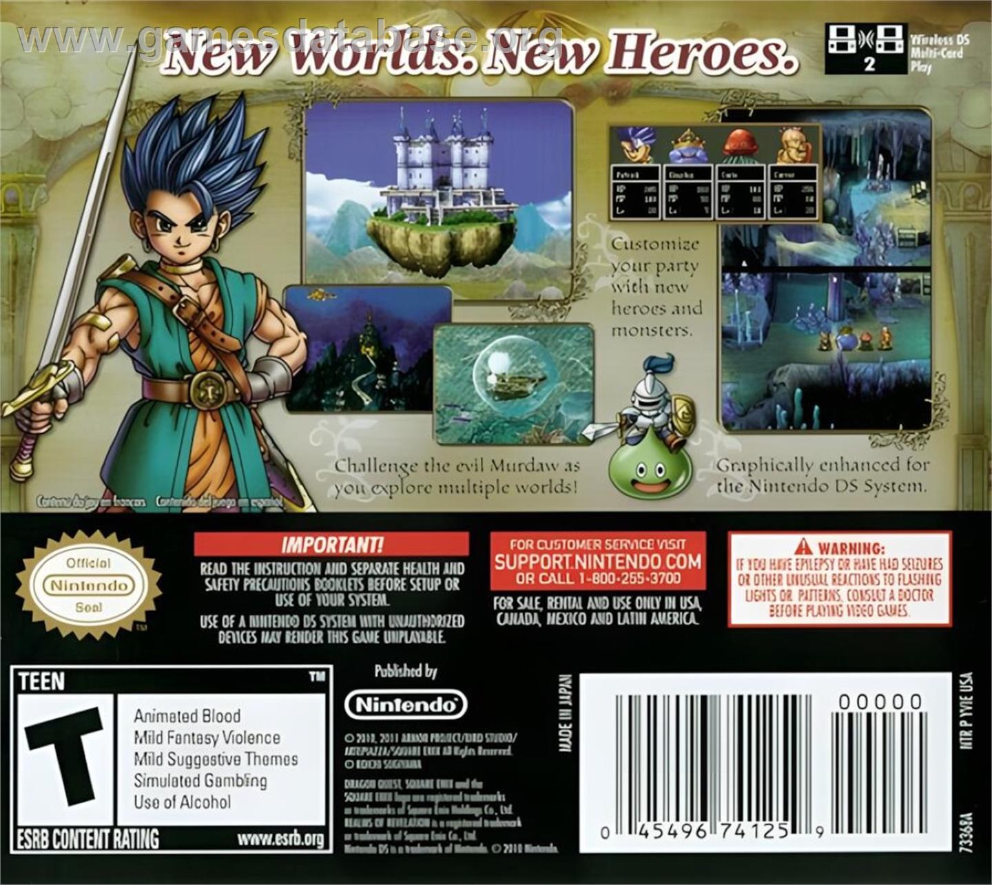 Dragon Quest 6 - Realms of Revelation - Nintendo DS - Artwork - Box Back