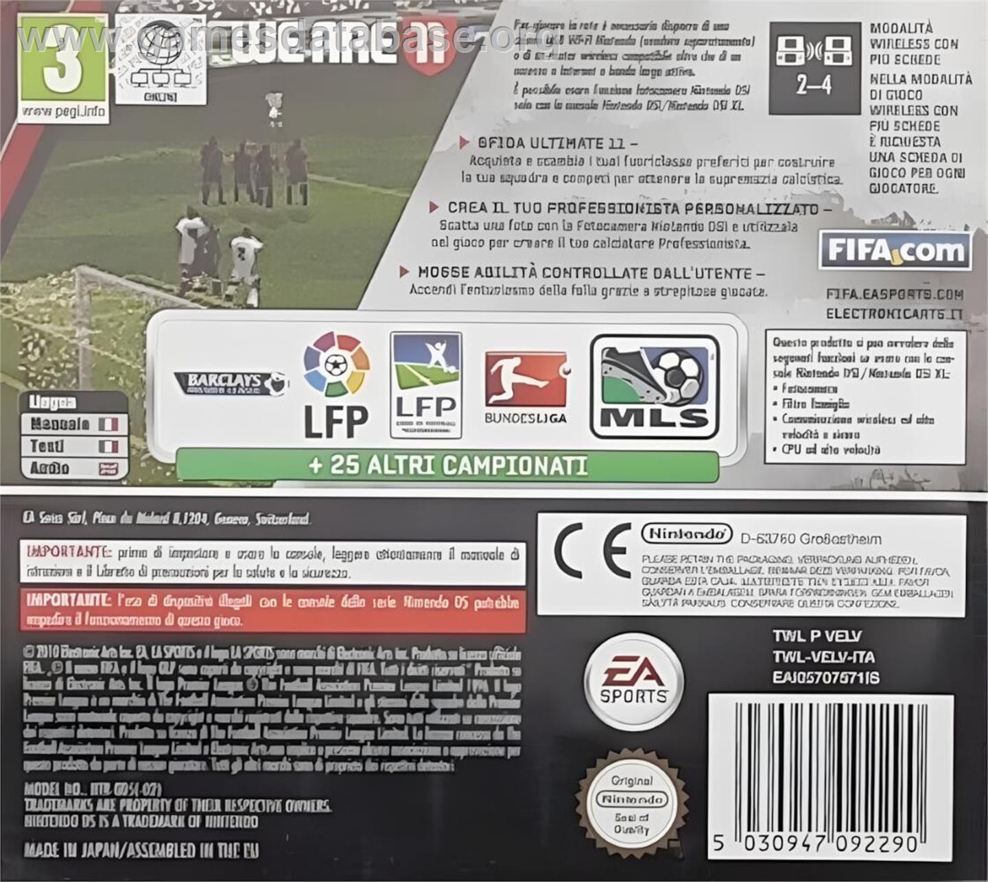 Fifa 11 - Nintendo DS - Artwork - Box Back