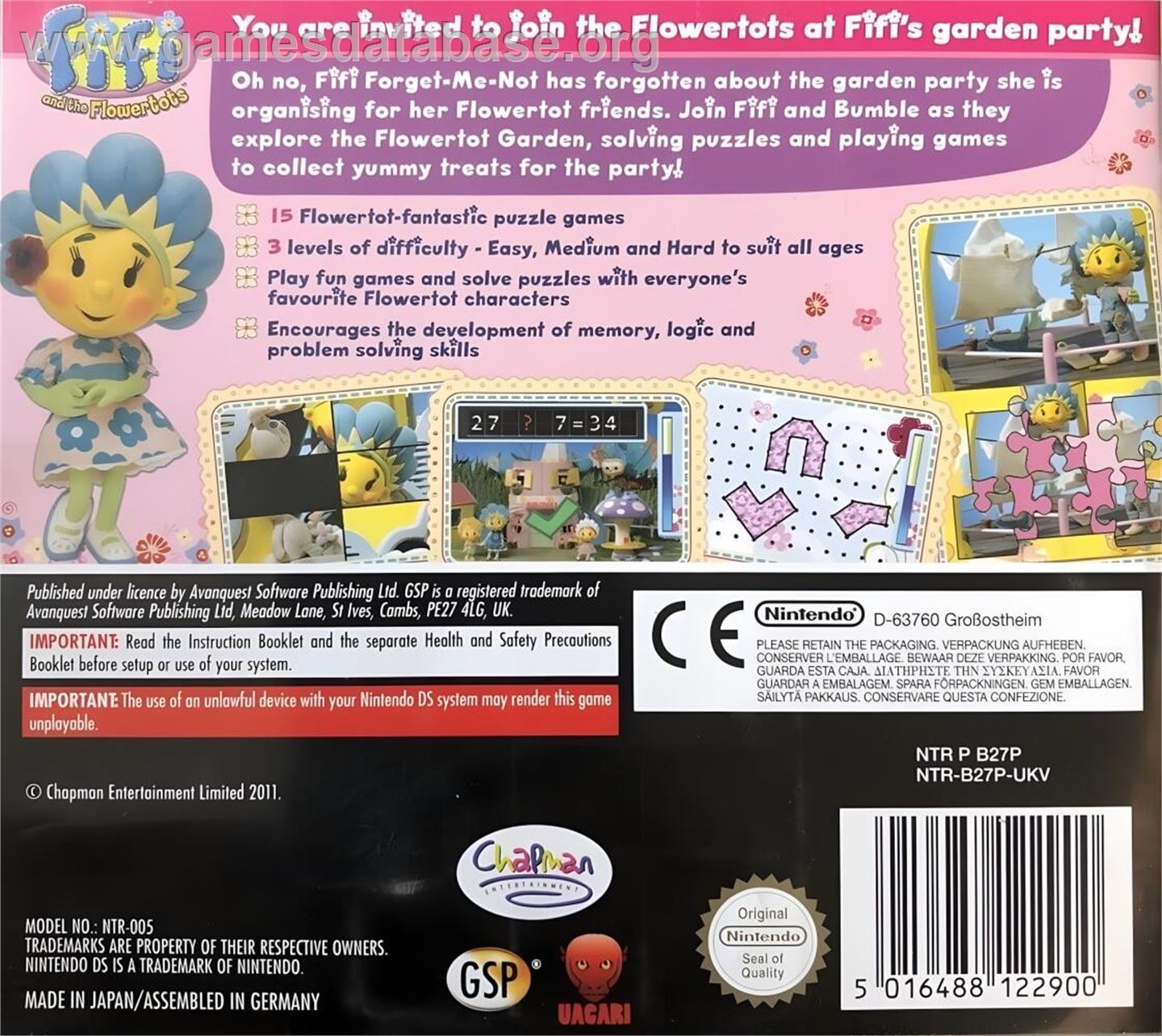 Fifi and the Flowertots - Fifi's Garden Party - Nintendo DS - Artwork - Box Back