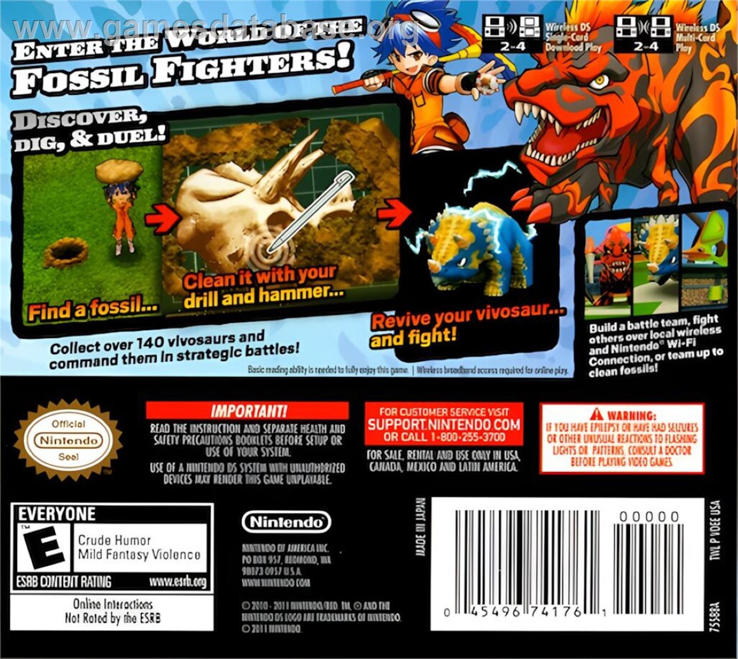 Fossil Fighters - Champions - Nintendo DS - Artwork - Box Back