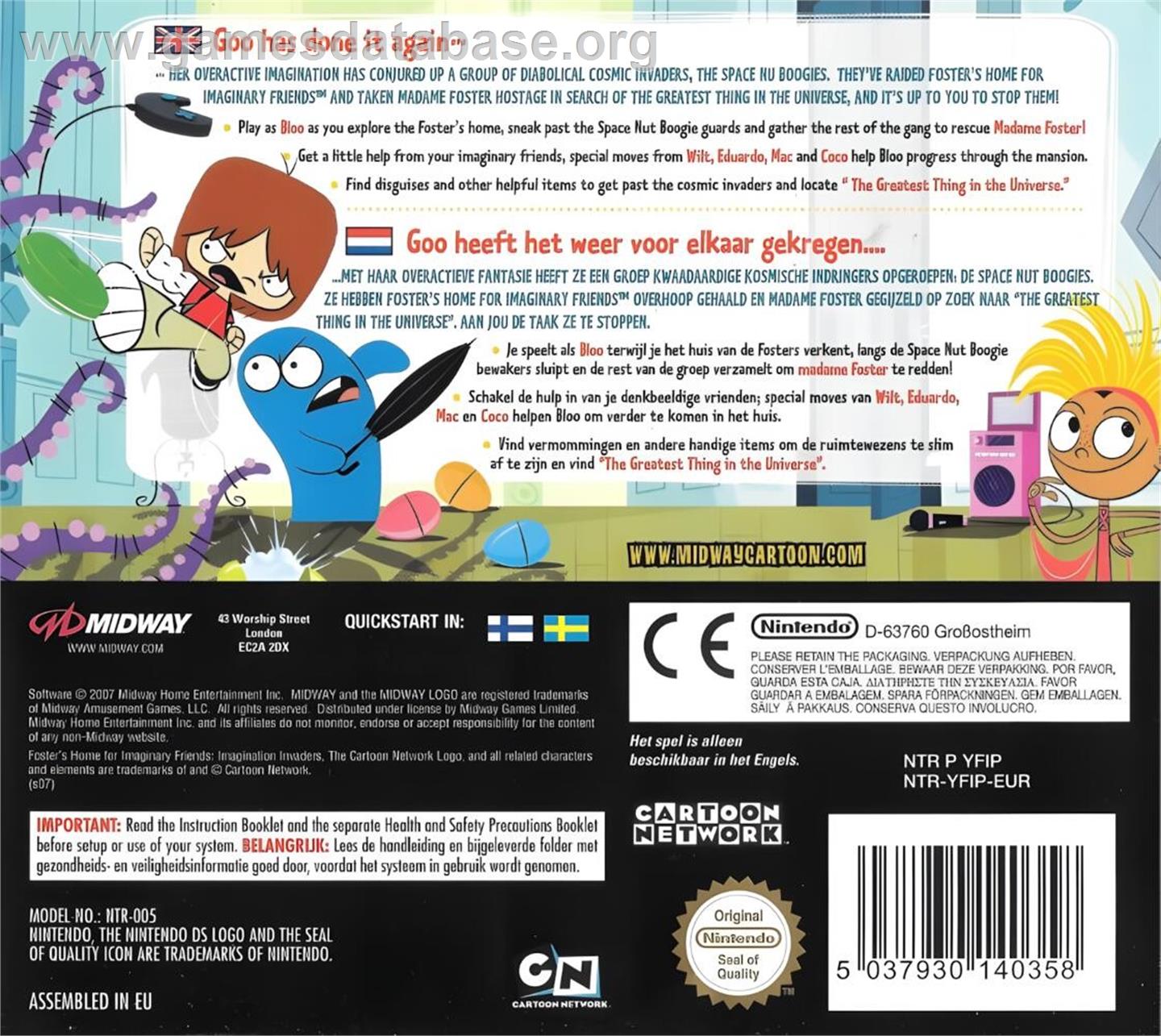 Foster's Home For Imaginary Friends - Imagination Invaders - Nintendo DS - Artwork - Box Back