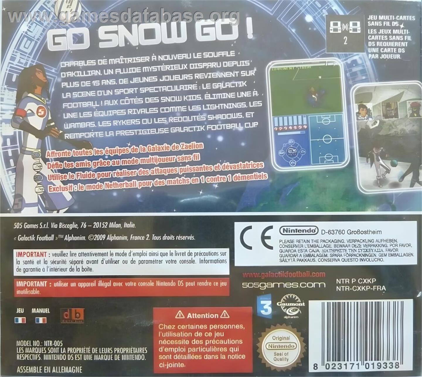 Galactik Football - Nintendo DS - Artwork - Box Back