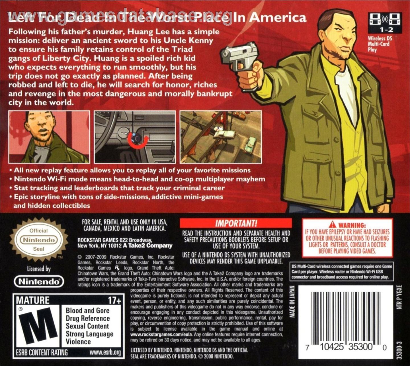 Grand Theft Auto - Chinatown Wars - Nintendo DS - Artwork - Box Back