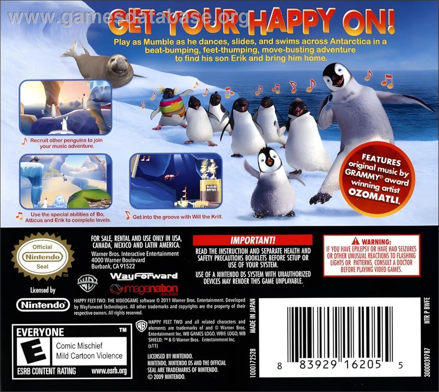 Happy Feet 2 - Nintendo DS - Artwork - Box Back