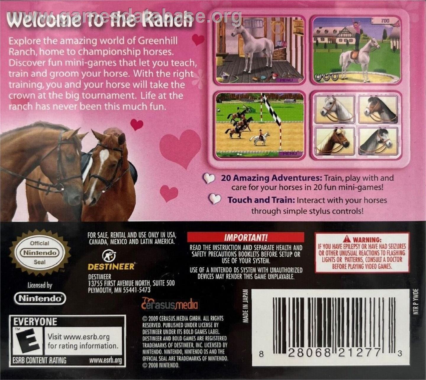 I Love Horses - Nintendo DS - Artwork - Box Back