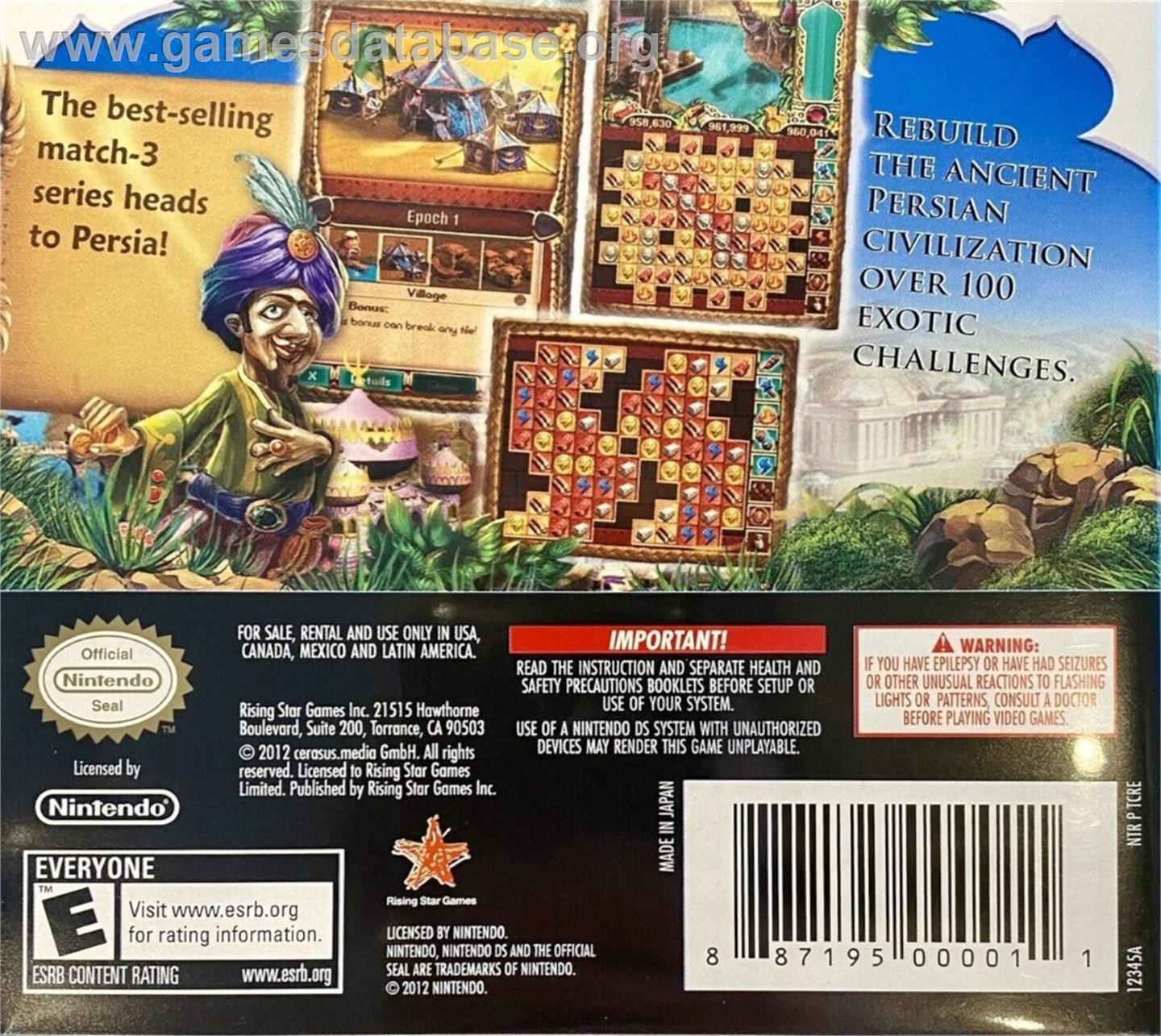 Jewel Master - Cradle Of Persia - Nintendo DS - Artwork - Box Back