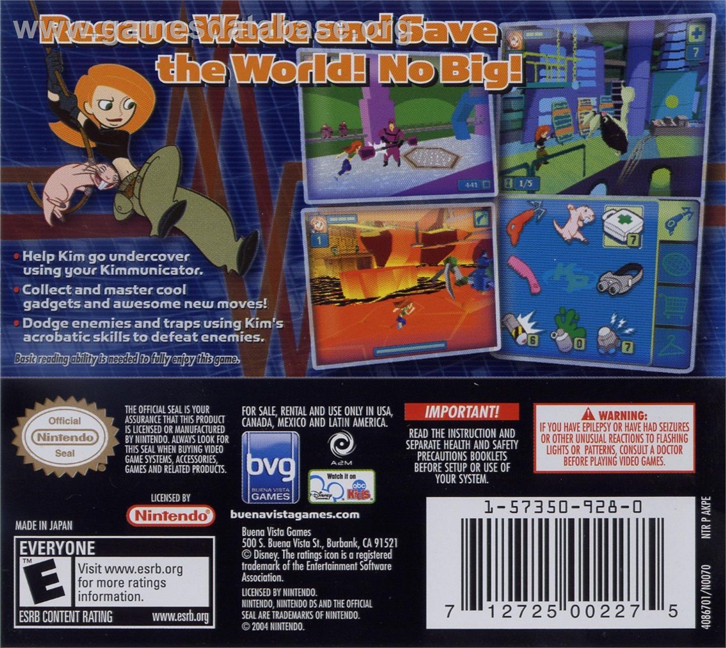 Kim Possible - Kimmunicator - Nintendo DS - Artwork - Box Back
