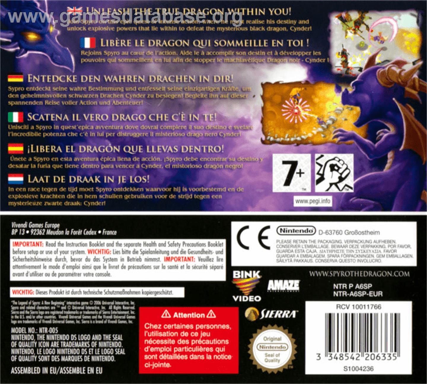Legend of Spyro: A New Beginning - Nintendo DS - Artwork - Box Back