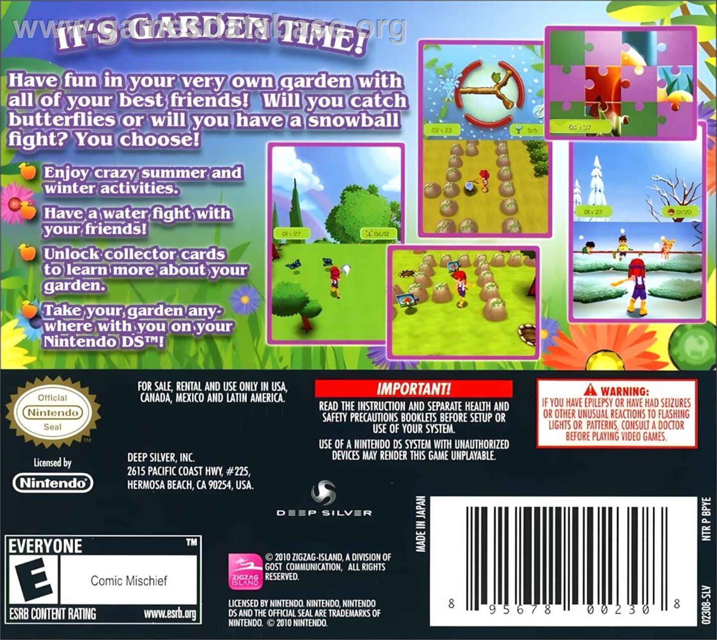 Let's Play Garden - Nintendo DS - Artwork - Box Back