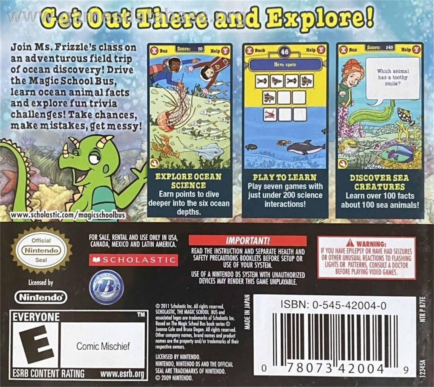 Magic School Bus - Oceans, The - Nintendo DS - Artwork - Box Back