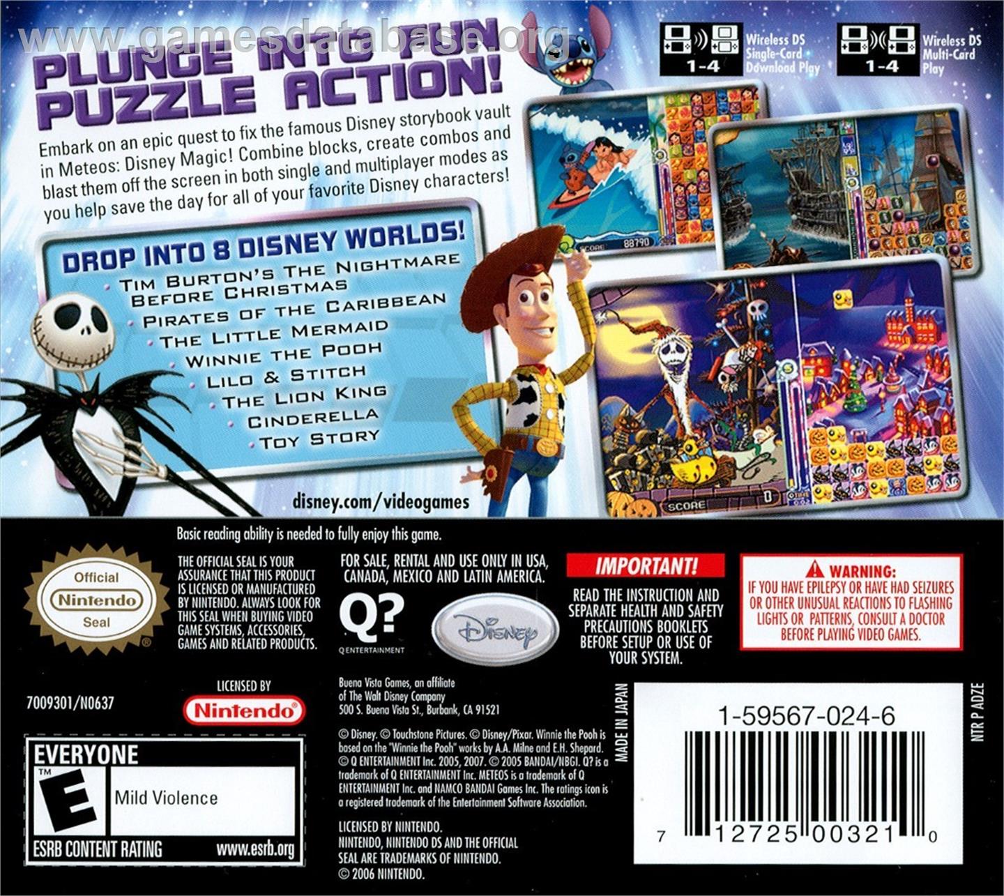 Meteos Disney Magic - Nintendo DS - Artwork - Box Back