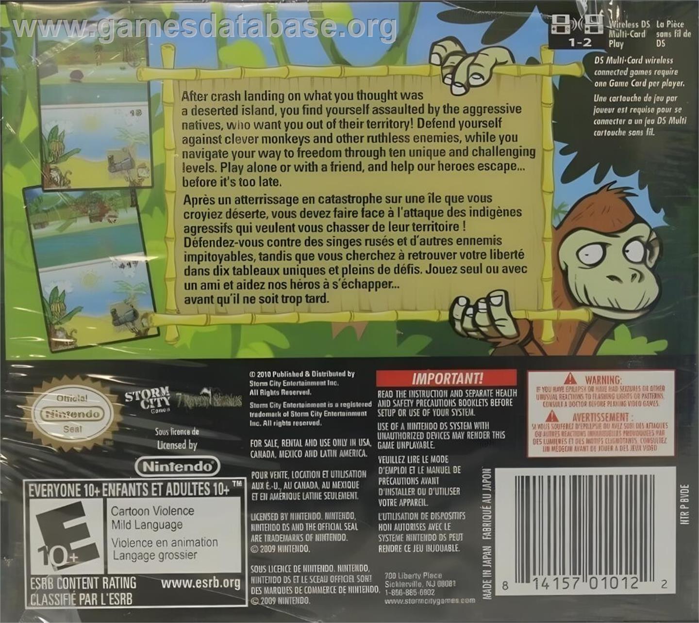 Monkey Madness - Island Escape - Nintendo DS - Artwork - Box Back