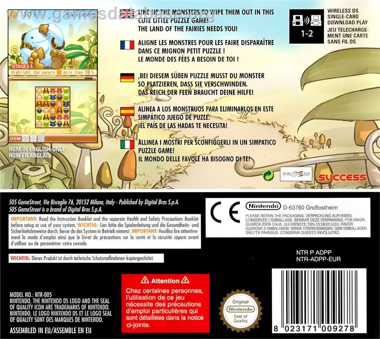 Monster Puzzle - Nintendo DS - Artwork - Box Back