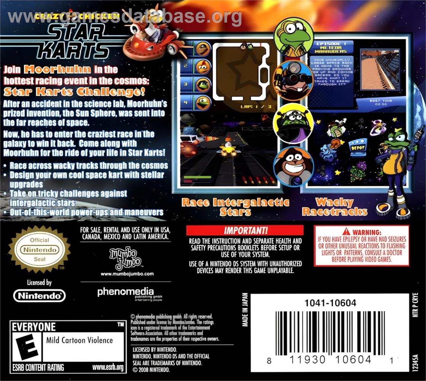 Moorhuhn - Star Karts - Nintendo DS - Artwork - Box Back
