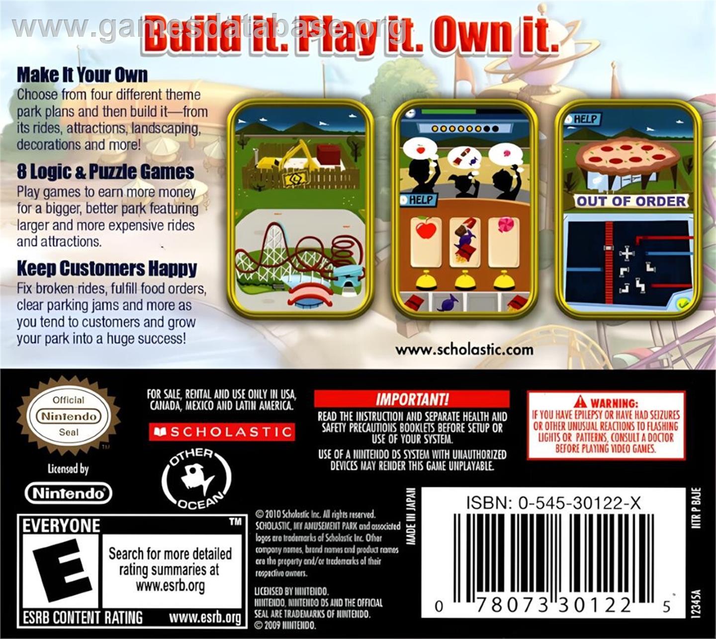 My Amusement Park - Nintendo DS - Artwork - Box Back