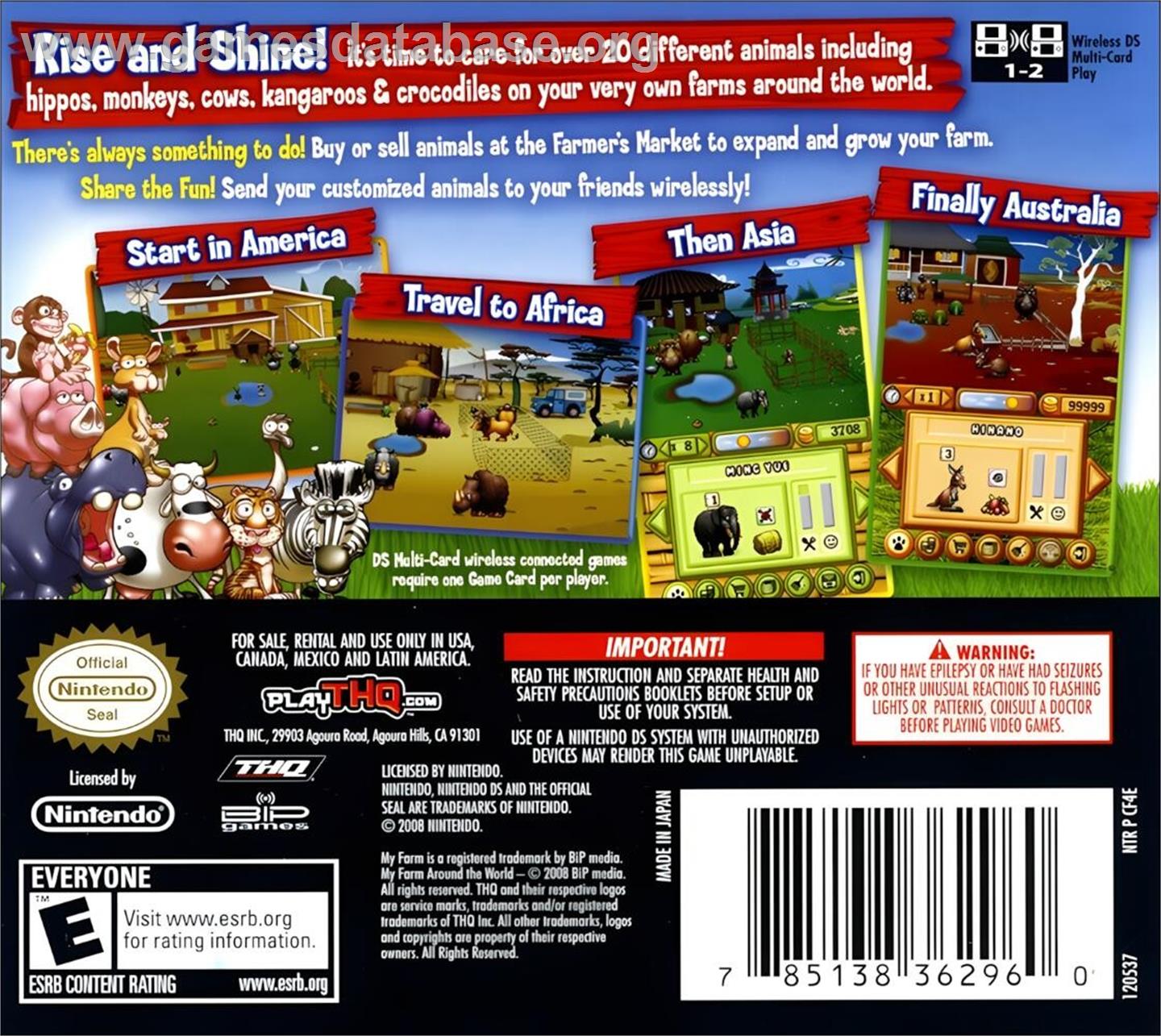 My Farm Around The World - Nintendo DS - Artwork - Box Back