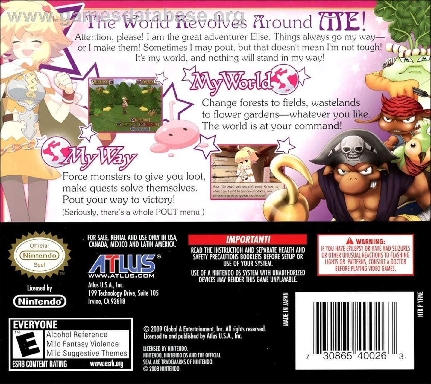 My World, My Way - Nintendo DS - Artwork - Box Back