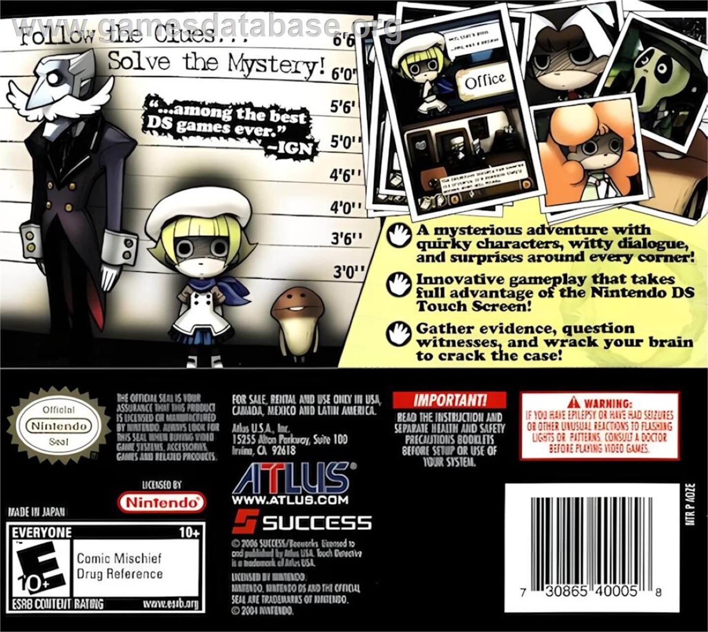 Mystery Detective - Nintendo DS - Artwork - Box Back