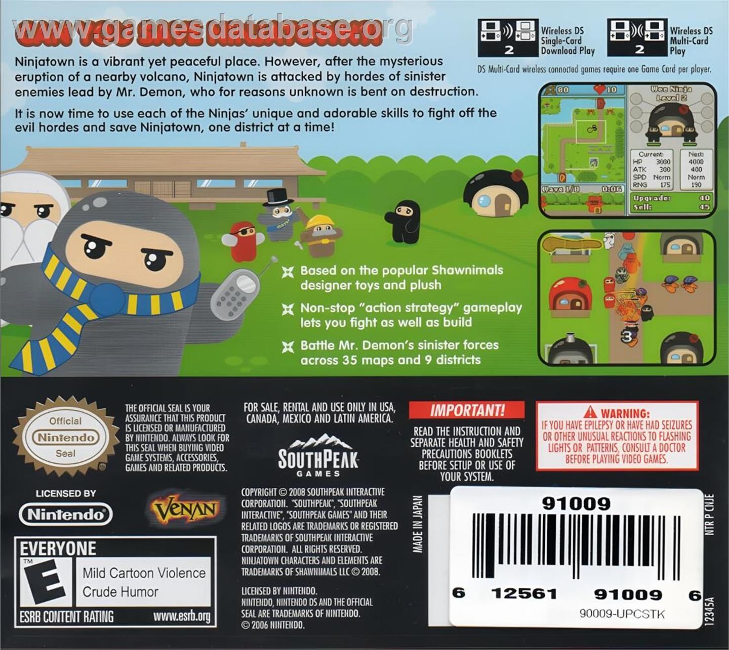Ninjatown - Nintendo DS - Artwork - Box Back