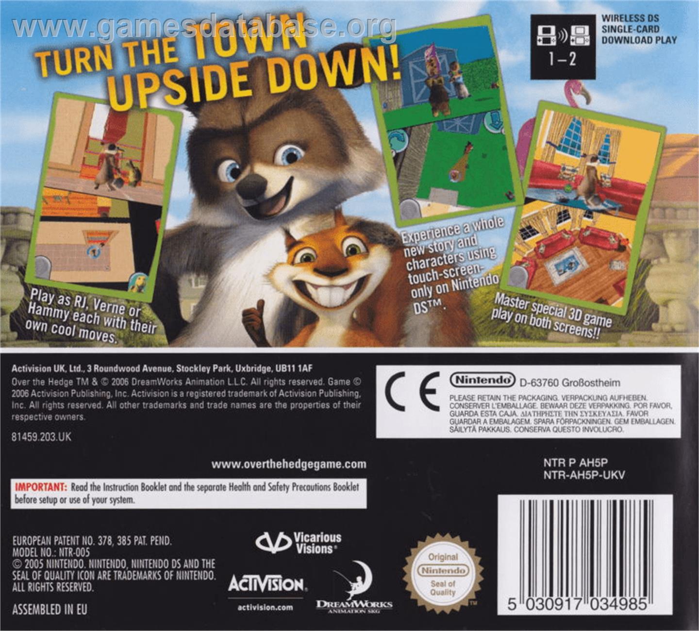 Over the Hedge - Nintendo DS - Artwork - Box Back