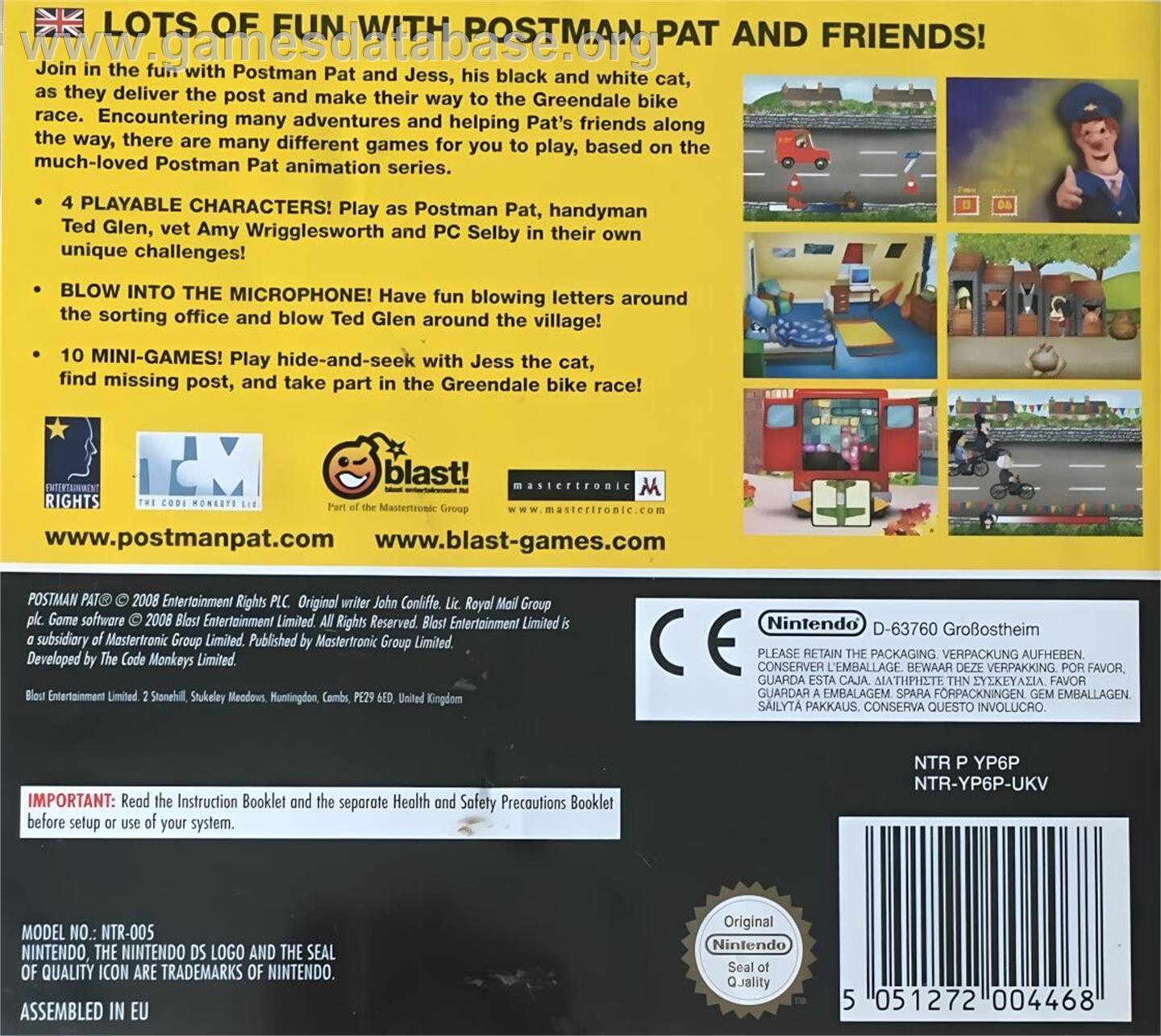 Postman Pat - Nintendo DS - Artwork - Box Back