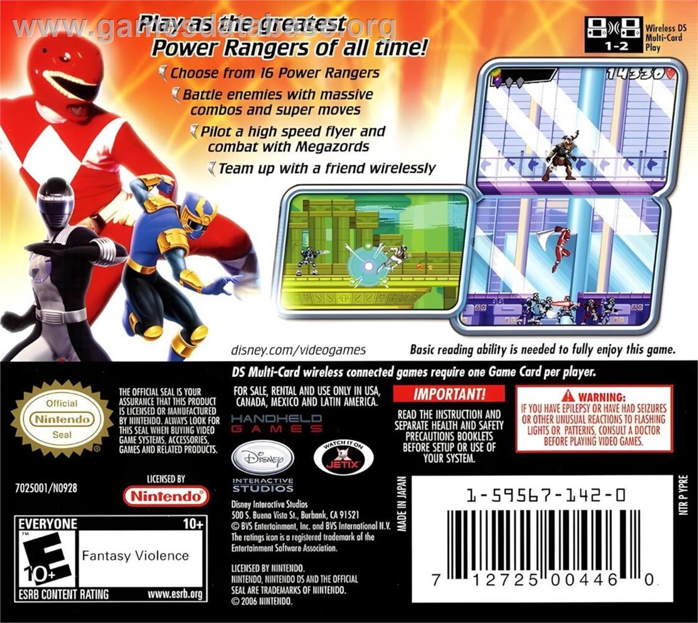 Power Rangers - Super Legends - Nintendo DS - Artwork - Box Back