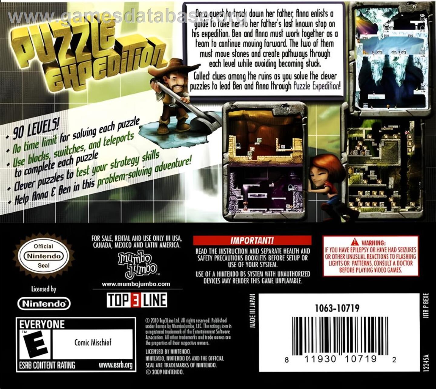Puzzle Expedition - Nintendo DS - Artwork - Box Back