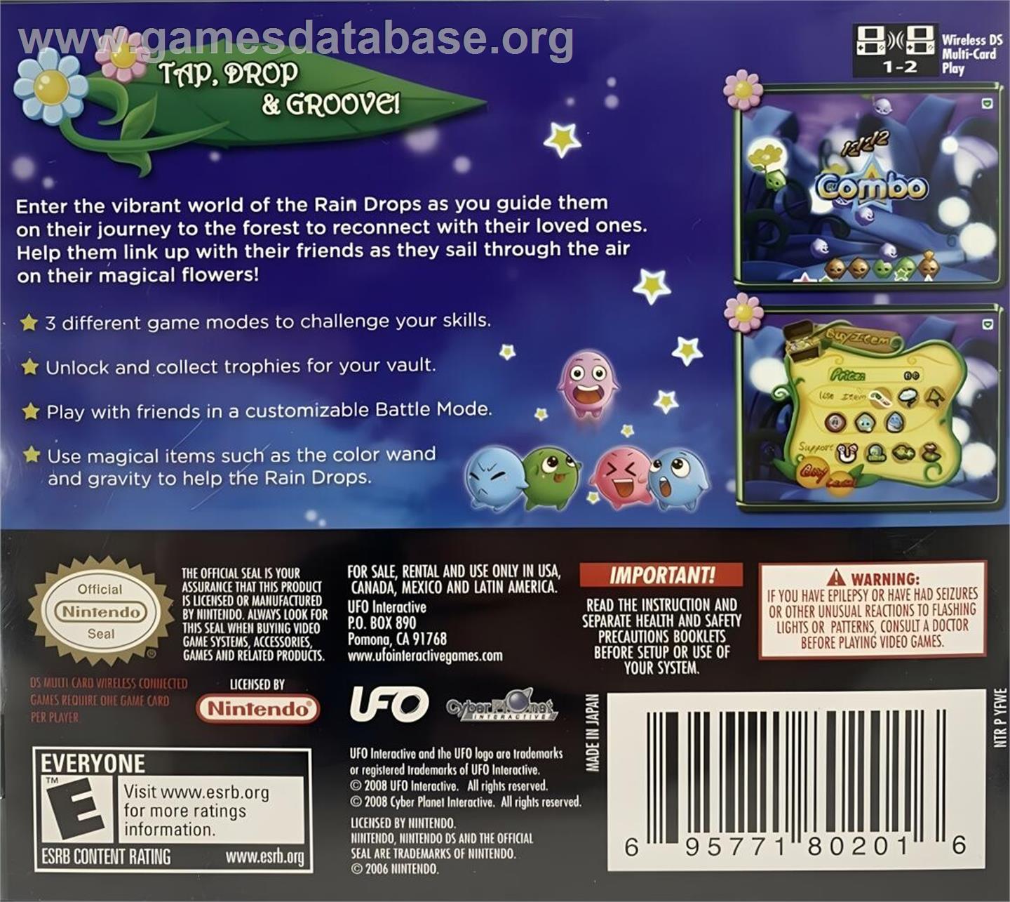 Rain Drops - Nintendo DS - Artwork - Box Back
