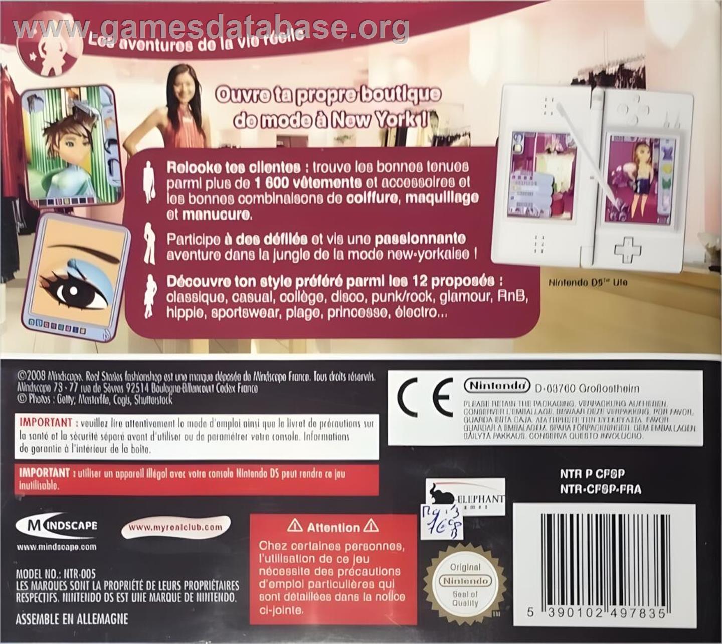 Real Stories - Passion 4 Fashion - Nintendo DS - Artwork - Box Back