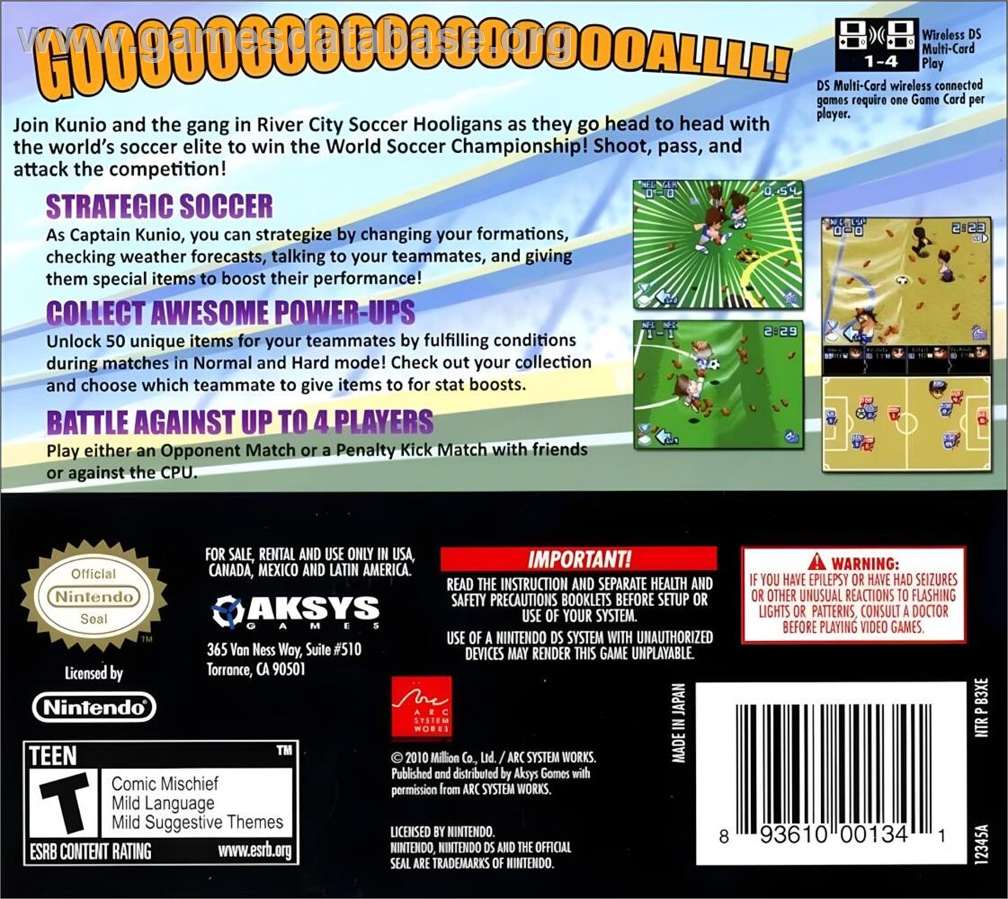 River City - Soccer Hooligans - Nintendo DS - Artwork - Box Back