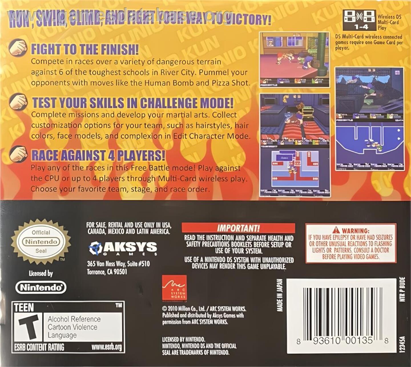 River City Super Sports Challenge - Nintendo DS - Artwork - Box Back
