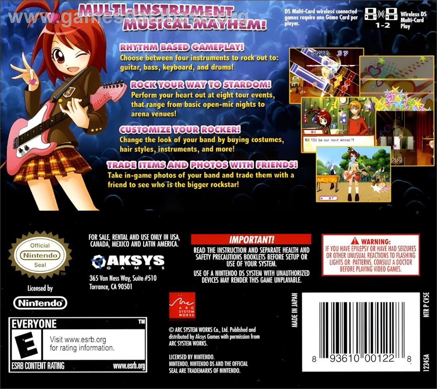 Rockin' Pretty - Nintendo DS - Artwork - Box Back