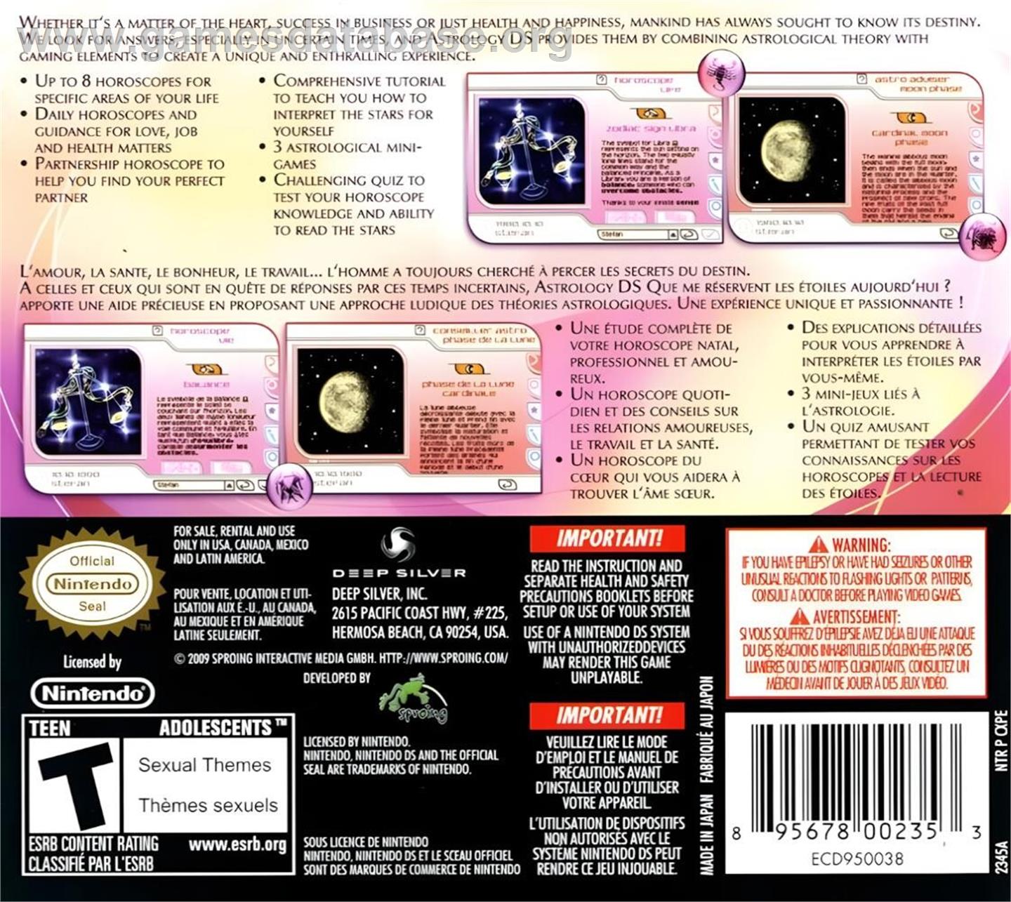 Russell Grant's Astrology - Nintendo DS - Artwork - Box Back
