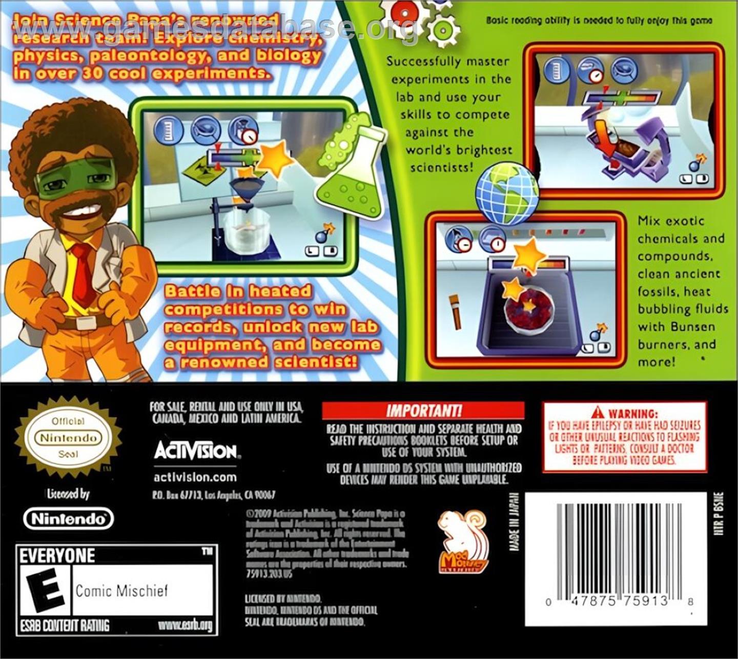 Science Papa - Nintendo DS - Artwork - Box Back