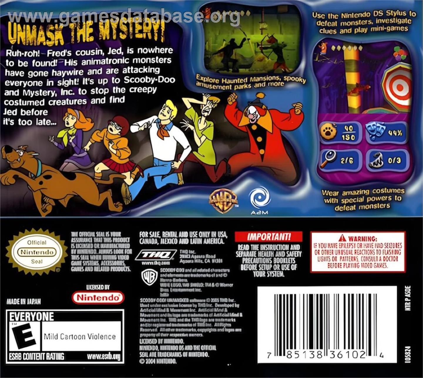Scooby-doo! - Unmasked - Nintendo DS - Artwork - Box Back