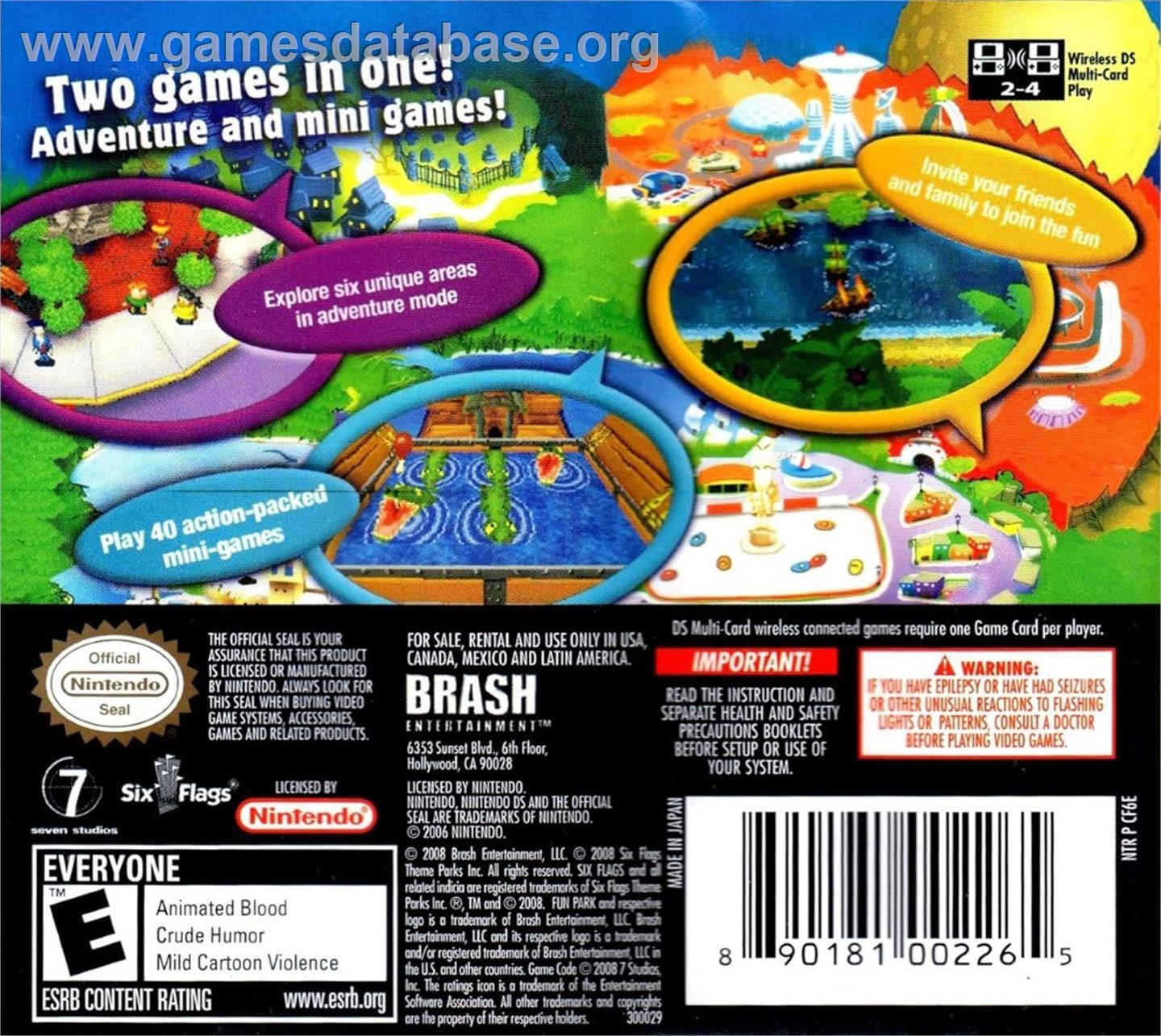 Six Flags Fun Park - Nintendo DS - Artwork - Box Back