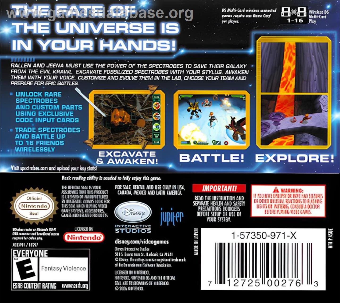 Spectrobes - Nintendo DS - Artwork - Box Back