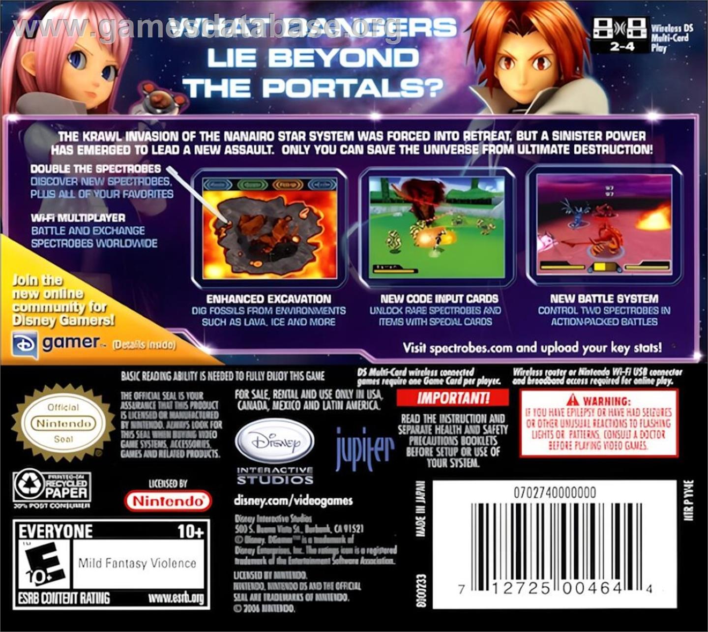 Spectrobes - Beyond The Portals - Nintendo DS - Artwork - Box Back