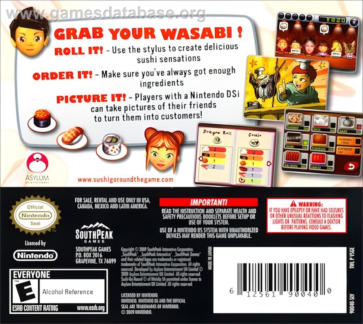 Sushi Go Round - Nintendo DS - Artwork - Box Back
