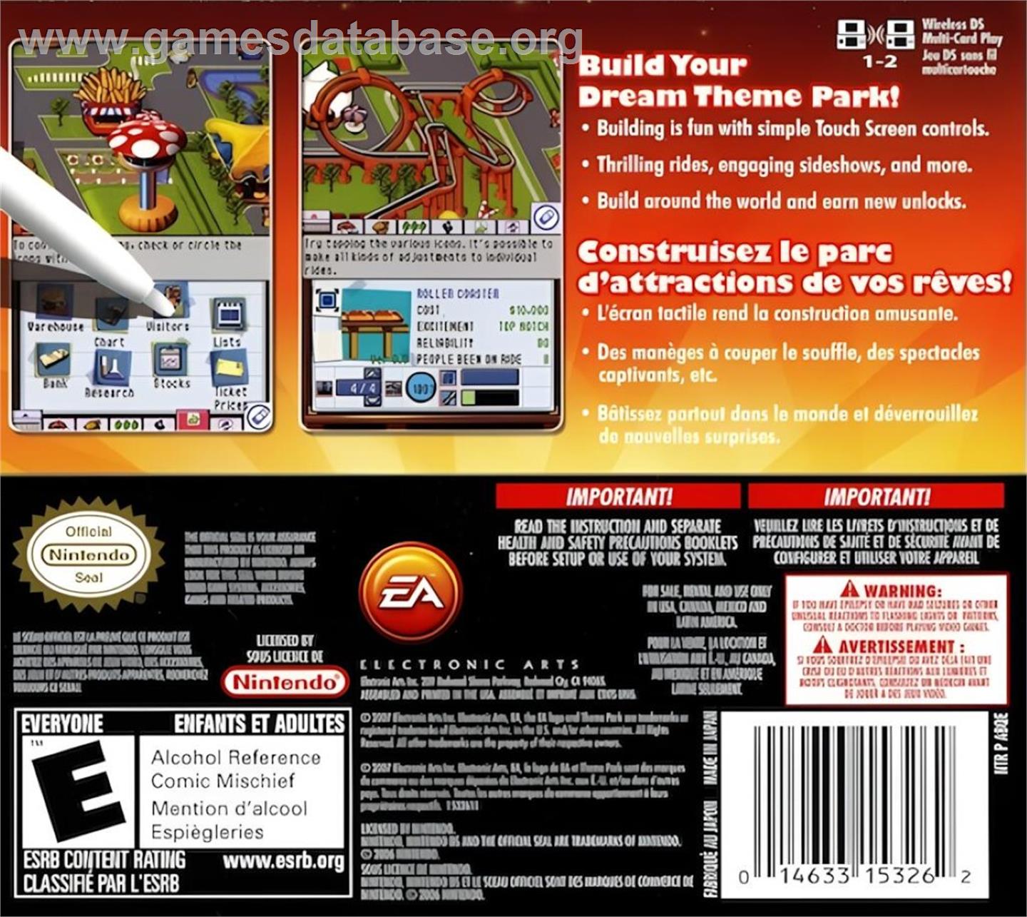 Theme Park - Nintendo DS - Artwork - Box Back