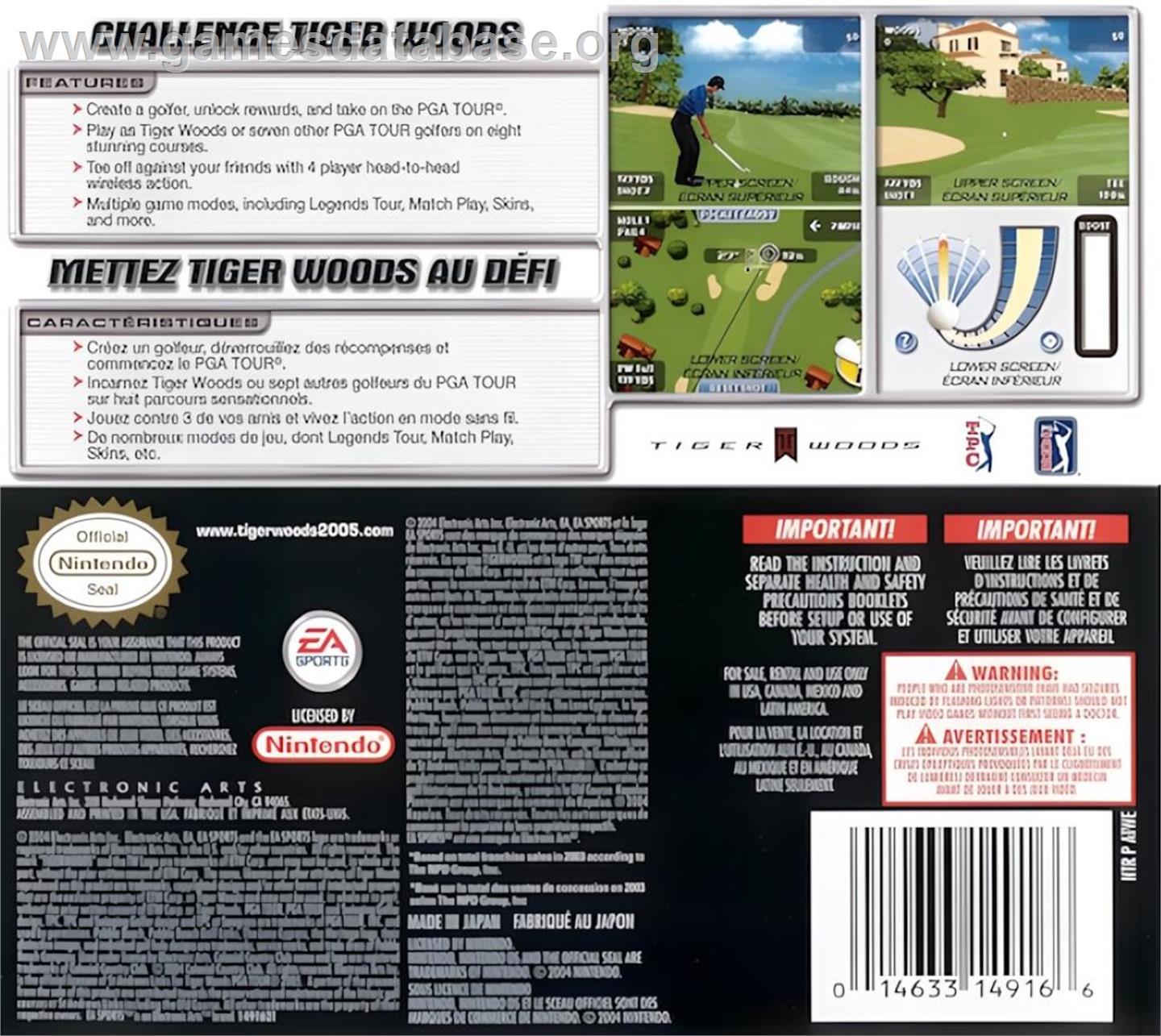 Tiger Woods Pga Tour - Nintendo DS - Artwork - Box Back