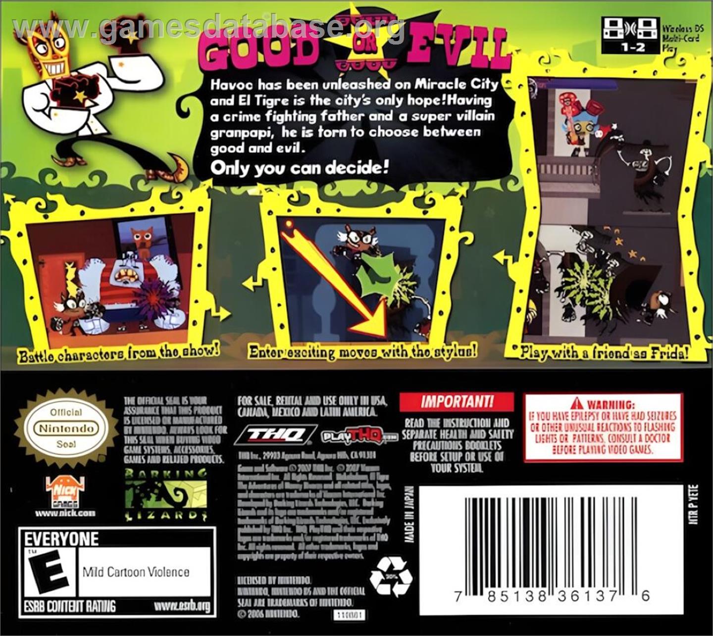 Tigre - The Adventures Of Manny Rivera, El - Nintendo DS - Artwork - Box Back