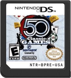 Cartridge artwork for 50 Classic Games on the Nintendo DS.