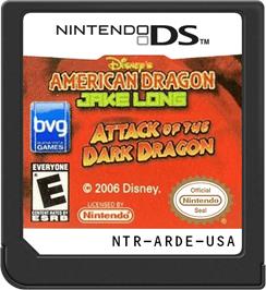 Cartridge artwork for American Dragon - Jake Long - Attack Of The Dark Dragon on the Nintendo DS.