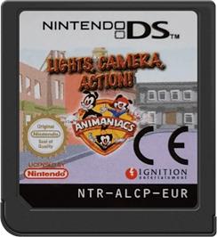 Cartridge artwork for Animaniacs - Lights Camera Action ! on the Nintendo DS.