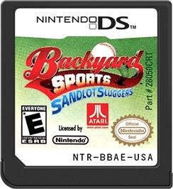 Cartridge artwork for Backyard Sports - Sandlot Sluggers on the Nintendo DS.